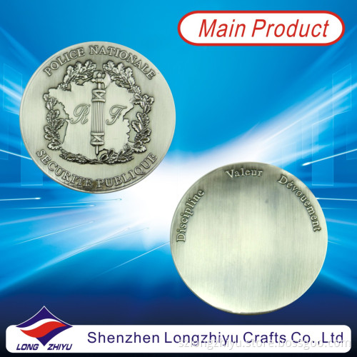 Commemorative 3D Design Coins Silver Metal Custom Medal, Antique Pewter Medallion Badge Challenge Military Coins Dealer, Metal Custom Coin (LZY-1300042)